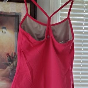 Lulu lemon power y pink tank top